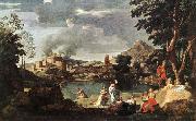 Nicolas Poussin Landscape with Orpheus and Euridice USA oil painting artist